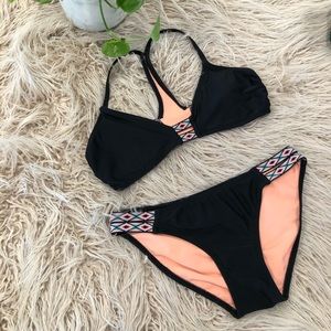 Black & Neon Tribal Print Bikini